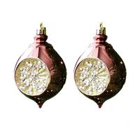 Lot de 2 boules de Noël pour sapin de Noël en forme de goutte d'eau en plastique avec finition mécanique fabriquée à la main, adaptées pour la décoration de la maison de vacances (bleu café)