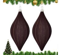 Lot de 2 boules de velours décoratives pour sapin de Noël en velours, pour extérieur, regroupements, fêtes, Noël, véranda, jardin