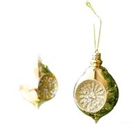 Lot de 2 boules décoratives en plastique en forme de goutte d'eau à suspendre à Noël, pour les arbres et la décoration de la maison, les vacances avec influence du style européen (bleu doré)