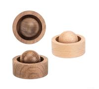 Lot de 2 boules diffuseurs d'huiles essentielles en bois avec base en grain naturel pour un parfum d'ambiance subtil dans de petites zones