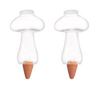 Lot de 2 boules d'irrigation, distributeur d'eau, 500 ml, argile, plantes d'intérieur, arrosage transparent en terre cuite et matériau PP, pour plantes en pot et plantes d'intérieur (B)