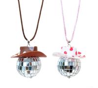 Lot de 2 boules disco à suspendre pour voiture, décoration d'intérieur et de fête - 4 cm en plastique réfléchissant (A)