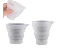 Lot de 2 boules doseuses pour détergent liquide, boules de dosage pliables en silicone, distributeur de détergent réutilisable avec échelle adaptée, verres doseurs, pour liquides, adoucissant, savon