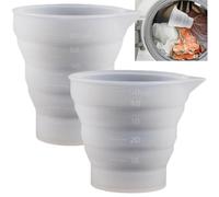 Lot de 2 Boules Doseuses pour Détergent Liquide, Tasse à Mesurer Pliable en Silicone Lavable pour Lessive