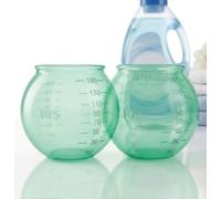 Lot de 2 boules doseuses pour lessive, boule distributrice de lessive liquide, 100 % silicone, économie pour lessive en poudre et liquide, anti-rayures, unique, vert