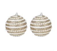 Lot de 2 boules en mousse à suspendre pour sapin de Noël, design incassable, convient pour décorations de fête, cérémonie de mariage, fête prénuptiale et maison