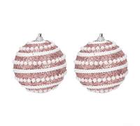 Lot de 2 boules en mousse à suspendre pour sapin de Noël, design incassable, convient pour les décorations de vacances, cérémonie de mariage, fête prénuptiale, rose