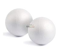 Lot de 2 Boules Pleines en polystyrène diamètre 15 cm, Styropor Blanc densité Professionnelle