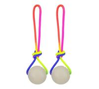 Lot de 2 boules pour chiens qui brillent dans le noir avec corde - jouets à mâcher rebondissants pour petits chiens, moyens et grands | jouet interactif à tirer et à presser