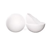 Lot de 2 Boules séparables en polystyrène diamètre 15cm, Sphères sécables en Styropor Blanc