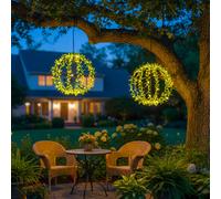 Lot de 2 boules solaires feuilles vert festy ball