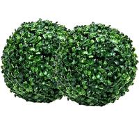 Lot de 2 boules topiaires artificielles | 13/18/23/28 cm à suspendre | Boules d'herbe Buxus réalistes | Boules de buis artificielles décoratives à suspendre pour intérieur et extérieur | Boules