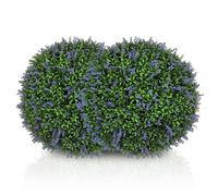 Lot de 2 boules topiaires artificielles - résistantes aux UV - intérieur et extérieur - feuilles en PE - Ø 42 cm - violet et vert