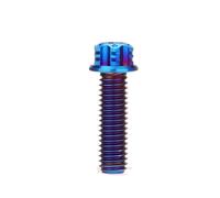 Lot de 2 boulons à bride Torx plaqués en acier inoxydable M5 M6 M8, vis à bride hexagonale for pièces automobiles et motos(Burn blue,M8X25 2PCS)