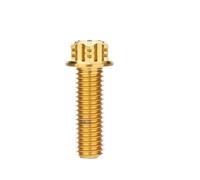 Lot de 2 boulons à bride Torx plaqués en acier inoxydable M5 M6 M8, vis à bride hexagonale for pièces automobiles et motos(Gloden,M6X12 2PCS)