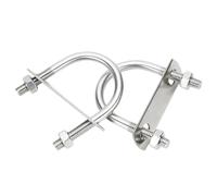 Lot de 2 boulons à étrier en U M10 x 57 mm en acier inoxydable Vis à étrier en forme de U Étrier fileté avec écrou, plaque en U, colliers de serrage pour tuyau de voiture, remorquage