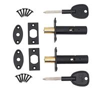 Lot de 2 boulons à mortaiser pour porte Noir mat + 2 clés étoile