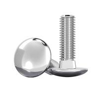 Lot de 2 boulons de carrosserie M8 x 60 mm, en acier inoxydable V2A VA A2, DIN 603 / ISO 8677, tête bombée avec collet carré, filetage complet, (DK : 16,2 mm)