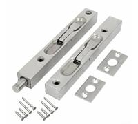 Lot de 2 boulons de chasse d'eau en acier inoxydable pour portes à double ouverture, verrou à levier de 15,2 cm pour une fermeture sécurisée