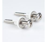 Lot de 2 boulons de connexion en acier inoxydable pour couvercle de toilette avec écrous en plastique et entretoises pour une fixation fiable de charnière (vis)