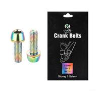 Lot de 2 boulons de pédalier rouges M6 x 18 mm avec rondelles, vis de fixation en acier enduit de PVC pour vélo de route, processus de roulement de filetage, finition aux couleurs vives, lot de 2