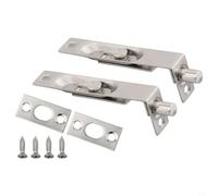 Lot de 2 boulons de porte en acier inoxydable de 10,2 cm pour plus de sécurité, loquet coulissant dissimulé avec vis et gâches, compatible avec les portes doubles en bois de terrasse françaises