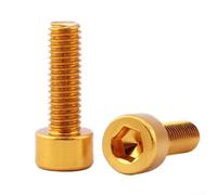Lot de 2 boulons de rechange pour cage de bouteille d'eau de vélo, vis hexagonales M5 x 15 mm, compatibles avec la plupart des supports de vélo (doré)