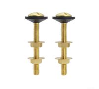 Lot de 2 boulons de réservoir de toilette en laiton massif noir avec | Pour fixation de siège de réservoir, filetage M8, matériel antirouille pour connexion de cuve standard, facile à installer