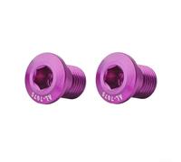 Lot de 2 boulons de suspension de dérailleur arrière de vélo M10 x P1.0 en alliage d'aluminium, fixations de rechange pour tendeur de chaîne ou crochet de queue avec clé hexagonale de 6 mm (violet)