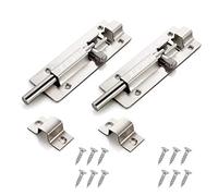 Lot de 2 boulons de verrouillage de porte - pour salle de bain, chambre, toilettes, abri de jardin, douche, porte - Loquet coulissant facile à installer avec vis