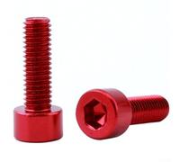 Lot de 2 boulons en aluminium anodisé pour cage de bouteille d'eau de vélo, vis hexagonales M5 x 15 mm (rouge)