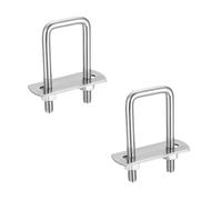 Lot de 2 boulons en forme de U en acier inoxydable avec écrous et plaque de cadre pour systèmes de tuyauterie, remorque de voiture (M8 x 50 x 100)