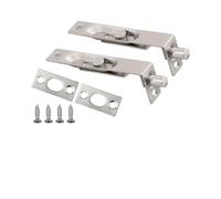 Lot de 2 boulons encastrés de porte en acier inoxydable de 10,2 cm pour protection de porte de sécurité - Boulons encastrés encastrés pour portes doubles en bois de terrasse avec vis gâches