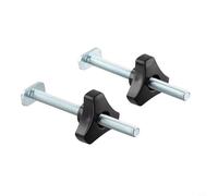 Lot de 2 boulons et boutons M8 en T pour gabarits de travail du bois - Accessoires de serrage robustes à fente en T, fixations de maintien à action rapide, noir + argent, pour Pla