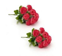 Lot de 2 bouquets de chrysanthèmes artificiels en soie pour tombe 44 cm | Chaque paquet contient deux bouquets de chrysanthèmes en soie de 44 cm qui conservent leur forme et leur couleur sans aucun