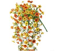 Lot de 2 bouquets de fleurs artificielles à suspendre, Morning Glory résistant aux UV, décoration réaliste pour maison, balcon, jardin, mariage (G)