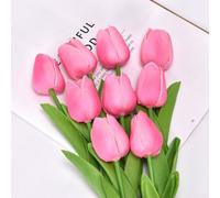 Lot de 2 bouquets de tulipes artificielles pour la maison et les mariages, fleurs artificielles réalistes qui ajoutent du charme à n'importe quel espace (rose)