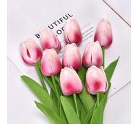 Lot de 2 bouquets de tulipes artificielles réalistes pour centres de table de mariage et décoration d'intérieur, arrangements floraux pratiques (rose rouge)