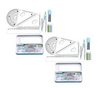 Lot de 2 boussoles de dessin géométriques, outil de géométrie pour école secondaire, rapporteur de mathématiques géométriques, boussole et gomme pour école, étudiants, enseignants, architectes (BU)