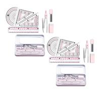 Lot de 2 boussoles de dessin géométriques, outil de géométrie pour école secondaire, rapporteur de mathématiques géométriques, boussole et gomme pour écoles, étudiants, enseignants, architectes (PK)