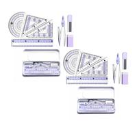 Lot de 2 boussoles de géométrie pour école secondaire, rapporteur mathématique, boussole et gomme pour écoles, étudiants, enseignants, architectes (PE)