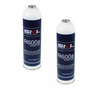 Lot de 2 bouteilles cylindriques Aspares pour réservoir d'isobutane SKL R600A (420 g)
