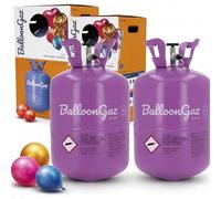 Lot de 2 Bouteilles d’Hélium XL (0,36m³ chacune) - Gonfle jusqu’à 100 Ballons | Bouteilles Jetables pour Anniversaire, Mariage, Fête | Facile à Utiliser - Zenda Club®