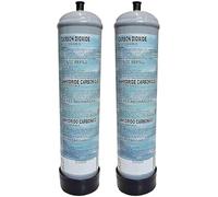 Lot de 2 bouteilles de CO2 jetables pour aquariums avec raccord M10x1 dioxyde de carbone