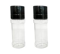 Lot de 2 bouteilles de moulin à poivrons essentiels de cuisine 100 ml avec technologie d'étanchéité fraîcheur et confort pour le camping, agitateur à sel en PET