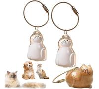 Lot de 2 bouteilles de rangement pour poils de chat, porte-clés pour recueillir les poils de chat et de chien, capsules de rangement pour poils de chat, bouteille de rangement transparente pour poils