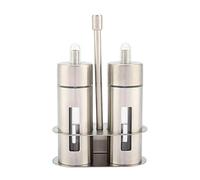 Lot de 2 bouteilles d'huile, de vinaigre d'olive en acier inoxydable anti-fuite avec support