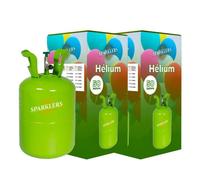 Lot de 2 Bouteilles Gaz Hélium pour 50 Ballons gonflables, x2 Bonbonne de 0,42m3 - Grande Bouteille Jetable, gonflez 100 ballons pour Anniversaire, Mariage et Fête - Livraison 24H - SPARKLERS CLUB®