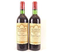 lot de 2 bouteilles saint-émilion château pontet-clauzure grand cru rouge 1966 - bordeaux