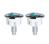 Lot de 2 boutons chasse d'eau à tête ronde, double bouton poussoir remplacement for réservoirs citerne, accessoire d'économie pour Toilettes(Oval silver)